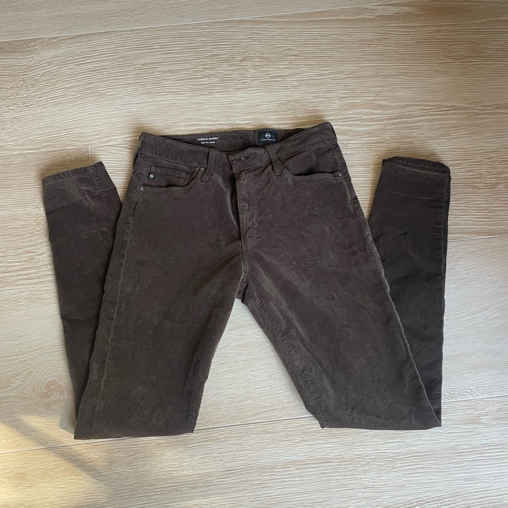 AG Adriano Goldschmied Dark Brown Corduroy Pants